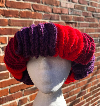 Wild Berry Crochet Ruffle Hat