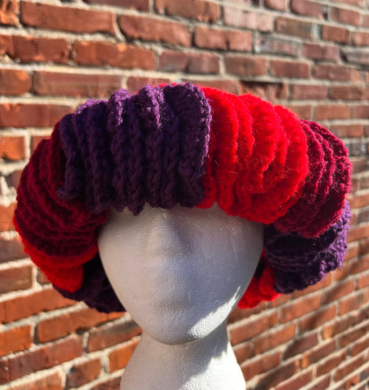 Wild Berry Crochet Ruffle Hat